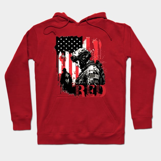 Red Remember Everyone Deployed Hoodie by Wintrly